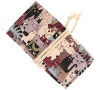 Hohopeti Large Capacity Colored Pencil Storage Case Canvas Organizer with Elastic Slots for Watercolor Pens and Markers Multi-Compartment Pencil Bag for Artists Students and Travelers