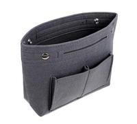 Hohopeti Large Capacity Felt Makeup Bag Multi-Compartment Cosmetic Organizer Pouch for Indoor Storage and Travel Use in Gray