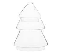 Hohopeti Large Glass Christmas Tree Candy Jar Airtight Lid, Holiday Cookie Storage Container for Chocolates and Snacks, Festive Party Favor Jar