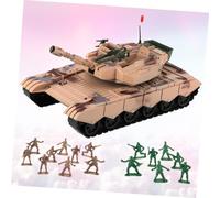 Hohopeti Large Military Tank with Friction Inertia and Random Soldiers Boys Army Playset for Safe Non-toxic Materials Realistic Simulation Random Color