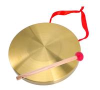 Hohopeti Large Portable Copper Gong Instrument with Resonant Sound and Hanging Feature, Includes Mallet and Lanyard, for Hawking Activities and Company Opening Events Style