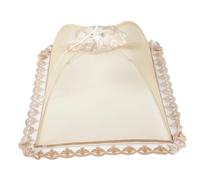 Hohopeti Large Rectangular Food Cover Polyester Yarn Food Net Elegant Stylish Design Golden Colour for Picnics and Entertaining Guests Large Coverage Area