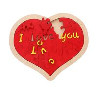 Hohopeti Large Red Heart Wooden Puzzle Romantic Jigsaw Board for Valentine's Day Weddings Anniversaries Decorations Beautifully Crafted Heart Shaped for Loved Ones