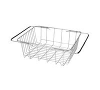 Hohopeti Large Stainless Steel Dish Drainer Rack Expandable Over Sink Drying Rack with Design for Efficient Draining and Kitchen Storage and Portable Sink Strainer Basket for Dishes Fruits
