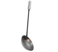 Hohopeti Long Handle Wok Cooking Spoon Iron Soup Ladle for Farm and Breeding Use Spacious Capacity Ergonomic Design Heavy-Duty Serving Scoop for Restaurant Hotel School Kitchen