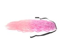 Hohopeti Long Wavy Synthetic Ponytail Hairpiece for Women, 59cm Corn Wave Clip-in Hair Extensions with Tie, Warm Pink Gradient Curly Ponytail Extension for Thin Hair and Daily Use