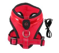 Hohopeti Luminous Led Dog Vest Usb Rechargeable Breathable Red Large Pet Vest for Night Walking and Safety
