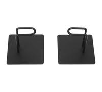 Hohopeti Magnetic Stainless Steel Roll Paper Holder 1 Pair, Black Double Rod Kitchen Storage Rack for Cling Film, Towel, and Home Sundries Organization