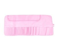 Hohopeti Makeup Brush Organizer Rolling Case, Compact Nylon Cosmetic Brush Pouch for Travel and Business Trips Pink