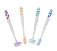 Hohopeti Manual Toothbrush Set 360 Degree Cleaning Design T Shaped 4pcs for Adults with Soft Plastic Bristles for Effective Plaque Removal and Oral Care, for Travel and Family Use