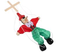 Hohopeti Marionette Puppet Wooden Clown Doll Sturdy Pull String Handcrafted for Theatrical Play Party Decor and Creative Acting Skills Development Random Color