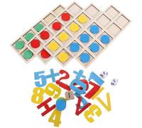 Hohopeti Math Counters for Safe Wooden Addition and Subtraction Learning Cubes with Smooth Edges Educational Counting for Preschool Brain Development and Homeschool Supplies