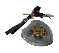 Hohopeti Medieval Sword Prop and Viking Shield Set with Belt and Scabbard Realistic Knight Costume Accessories for Renaissance Festivals Historical Elegance for Cosplay and Pirate Parties