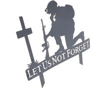 Hohopeti Memorial Metal Soldier Stake Garden Decoration for Memorial Day Veterans Independence Day Outdoor Sign Easy Installation Artistic Military Tribute