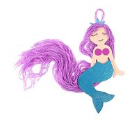 Hohopeti Mermaid Tassel Pendant Hair Clip and Headband Organizer for Boy Girl Room Fringe Storage Holder for Hair Accessories Cute Unicorn Design Durable Wall-mounted
