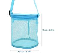 Hohopeti Mesh Beach Bag Portable Sand Organizer for Outdoor Play Quick-dry Storage Tote for Shells Towels Accessories Lightweight Sand Bucket Alternative in Sky Blue