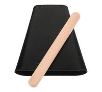 Hohopeti Metal Cowbells Noise Maker with Mallet Stick Lightweight Black Percussion Instrument for Football Game and Stage Performance