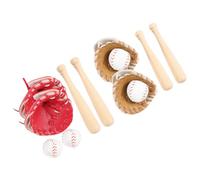 Hohopeti Mini Baseball Bat Glove Ball Kit for Doll Accessories Miniature Sports for Pretend Play Vivid Craftsmanship Creative Mini House Decoration Gift for Adults