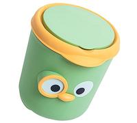Hohopeti Mini Desk Trash Can with Clamshell Lid Compact Cute Desktop Garbage Bin for Office Bathroom Bedroom Space Saving Tabletop Wastebasket for Organizing Small Trash