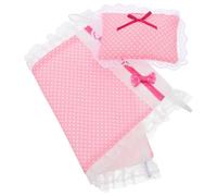 Hohopeti Mini Dollhouse Bedding Set with Sheet and Pillow, Doll Cradle Bed Accessory for Dollhouse Bedroom Decor, 1pcs Doll Bedding for Miniature Furniture