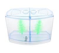 Hohopeti Mini Goldfish Bowl Small Fish Tank Aquarium Decor LED Acrylic Desktop Fish Tank Ornament for Indoor Use
