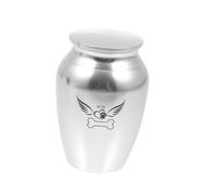 Hohopeti Mini Sealed Pet Cremation Urn Silver Heart-shaped Ash Casket for Dog Cat Memorial with Secure Seal and Smooth Shiny Finish for Keepsake of Ashes and Mementos