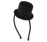 Hohopeti Mini Top Hat Headband for Women and Men Black Vintage Party Headwear with Flexible Fit Stylish Retro Hair Hoop for Carnival Wedding Year Eve Prom and Cosplay Events
