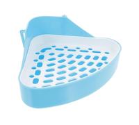 Hohopeti Mini Triangular Rabbit Potty Corner Toilet for Small Pets Plastic Litter Box with Mesh Base for Guinea Pigs Chinchillas Bunnies Helps Train Toilet Habits Indoors and Outdoors