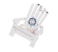Hohopeti Miniature Beach Chair Model Small Doll Chair for Dollhouse Decoration Simulated White Coastal Seat Prop for Micro Landscape and Desktop Display Stable and Detailed Craftsmanship
