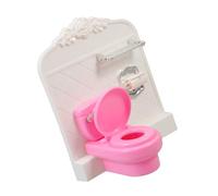 Hohopeti Miniature Doll House Toilet Furniture Realistic Micro Bathroom Decor Accessory for DIY Lovers and Mini Crafts Collectors