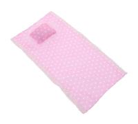 Hohopeti Miniature Dollhouse Bedding Set with Cotton Pillow and Bed Sheet, Doll Nursery Accessories for Dollhouse Bedroom Decor, Two-piece Doll Bed Linen Set with Lace Edge