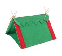 Hohopeti Miniature Dollhouse Camping Tent Model with Intricate Detailing Materials and Festive Christmas Colors for Dollhouse Decorations and Outdoor Scene Enhancement