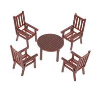 Hohopeti Miniature Dollhouse Furniture Set Scale Simulated Tiny Table and Chairs Kit for Architectural Models Photography and Sand Table Decoration Realistic Mini Dining Scene Accessory