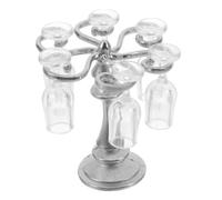 Hohopeti Miniature Dollhouse Wine Rack with Mini Wine Glasses Realistic Kitchen Dining Table Decor for Pretend Play for Miniature Scenes and Role Playing