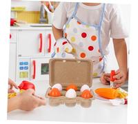 Hohopeti Miniature Fake Egg with Carton Realistic Food Prop for Dollhouse Decoration Pretend Play Model for Easter and Educational Role Play