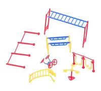 Hohopeti Miniature Gym Equipment Model for Doll House Decoration Scale Plastic Fitness Props Realistic Sand Table Scene Layout Accessory with Random Red Yellow Blue Colors Safe and Reusable