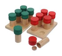 Hohopeti Montessori Sensory Smell Bottle for Preschool Wooden Educational Cognitive Box for Learning and Creativity Development Safe Material