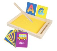 Hohopeti Montessori Wooden Sand Writing Tray for Safe Friendly Letter Formation with Soft Sand Multipurpose Drawing and Writing Practice Board for Preschool Learning and Creative Activities