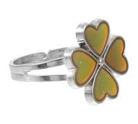 Hohopeti Mood Changing Ring for Four-leaf Shamrock Color Change Ring Trendy Adjustable Jewelry