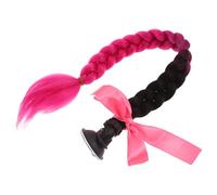 Hohopeti Motorcycle Helmet Braid Ponytail Extension 25" with Suction Cup Helmet Hair Accessory for Female Cyclists Cycling Decoration