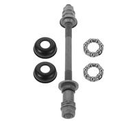 Hohopeti Mountain Bike Front Hub Axle Kit 140mm Solid Gray Steel Shaft Bearing Cage and Hub Cone for Adult Cycling Wheel Repair