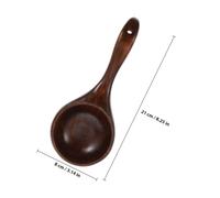 Hohopeti Multi-Function Wooden Soup Scoop with Ergonomic Handle Heat-Resistant Bean and Food Serving Spoon Natural Wood Kitchen Gadget for Hot Soup Rice and Salad