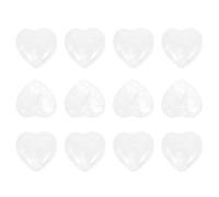Hohopeti Natural Heart Shaped Stone Ornament 12pcs 20mm White Quartz Decorative Small Crystal Hearts for Healing, Meditation, and Home Décor