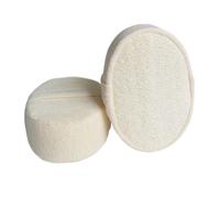 Hohopeti Natural Loofah Bath Kit with Long Straps for Back Scrubbing Body Exfoliating Towel and Bath Ball Beige Cotton Linen for Men and Women Deep Cleansing and Callus Removal