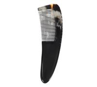 Hohopeti Natural Ox Horn Detangling Comb for Women Wide Tooth Fine Comb for Curly and Thick Hair Smooth Polished Static Styling Tool Versatile Hairbrush with Elegant Black Pattern Design