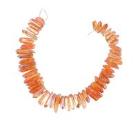 Hohopeti Natural Stone Crystal Column Set DIY Handmade Earrings Accessory for Women Jewelry Making Kit Orange Delicate Pendant Materials for Necklace Bracelet Keychain