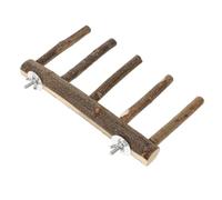 Hohopeti Natural Wood Bird Perch Stand for Parrots Cage Mounted Climbing Ladder with Rough Surface for Foot Exercise and Play Suitable for Small to Medium Parakeets and Budgies