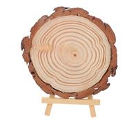 Hohopeti Natural Wood Slices with Small Tabletop Art Easel for Unfinished Wooden Rounds with Tree Bark Hand-Painted Board for DIY Wedding Centerpieces Craft Projects and Creative Learning
