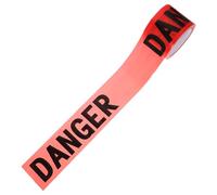Hohopeti Non-adhesive Red Warning Tape for Safety and Marking Bright Eye-catching Crime Scene Caution Tape with Design for Alert