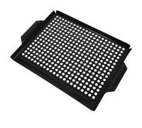 Hohopeti Non-Stick Rectangular Grill Pan Lightweight Stainless Steel BBQ Plate for Camping Outdoor Barbecue Versatile Frying Tray for Meat Vegetables Bread Cooking